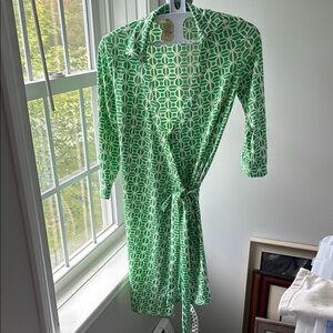 JB by Julie Brown Green Sheath Dress with Plunge Neckline